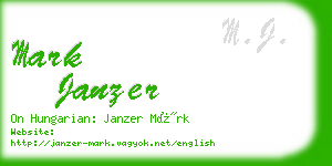 mark janzer business card